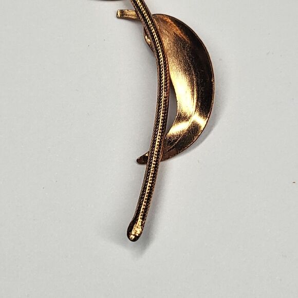 Copper Flower Pin Vintage MCM Brooch Large Statement Piece - Picture 9 of 9